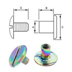 Boekschroef 4-6 mm  regenboog per 10 stuks